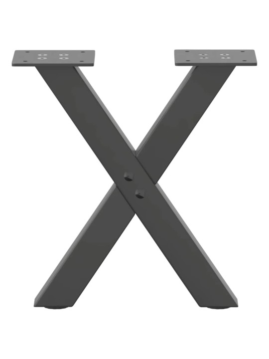 Sohvapöydän jalat x-muotoiset 2 kpl antrasiitti 30x(30-31) cm teräs