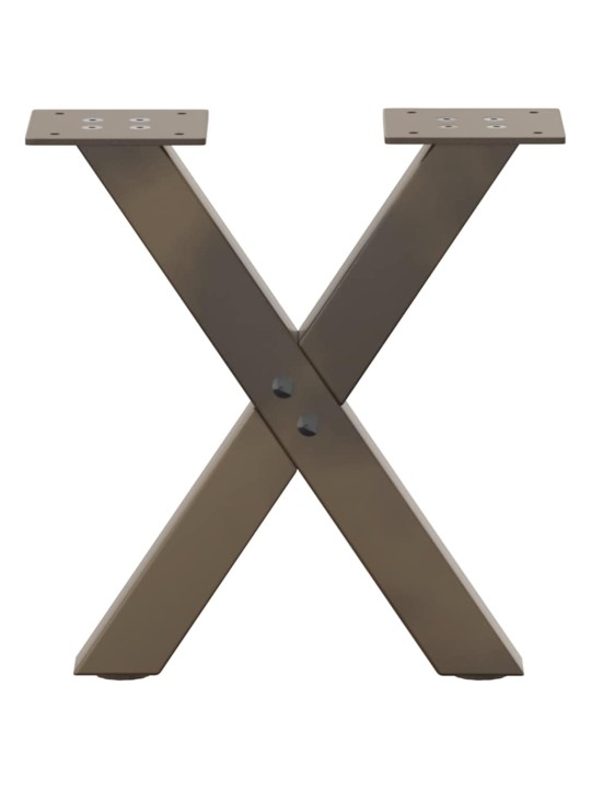 Sohvapöydän jalat x-muotoiset 2 kpl luonnonvärinen teräs 30x(30-31) cm teräs