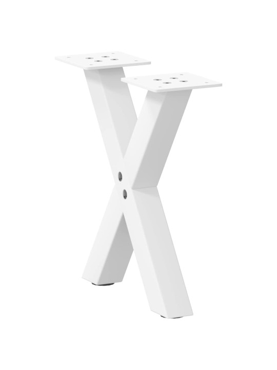 Sohvapöydän jalat x-muotoiset 2 kpl valkoinen 40x(30-31) cm teräs