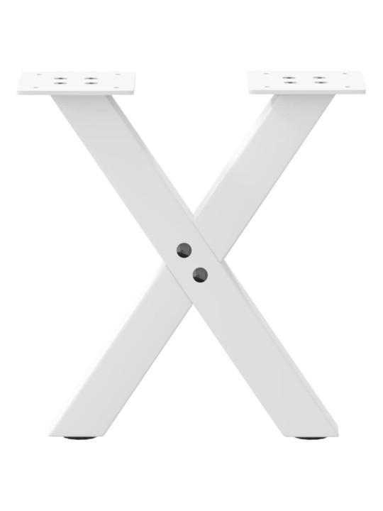 Sohvapöydän jalat x-muotoiset 2 kpl valkoinen 40x(30-31) cm teräs