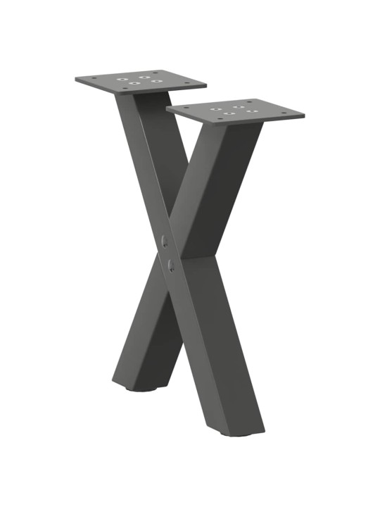 Sohvapöydän jalat x-muotoiset 2 kpl antrasiitti 40x(30-31) cm teräs