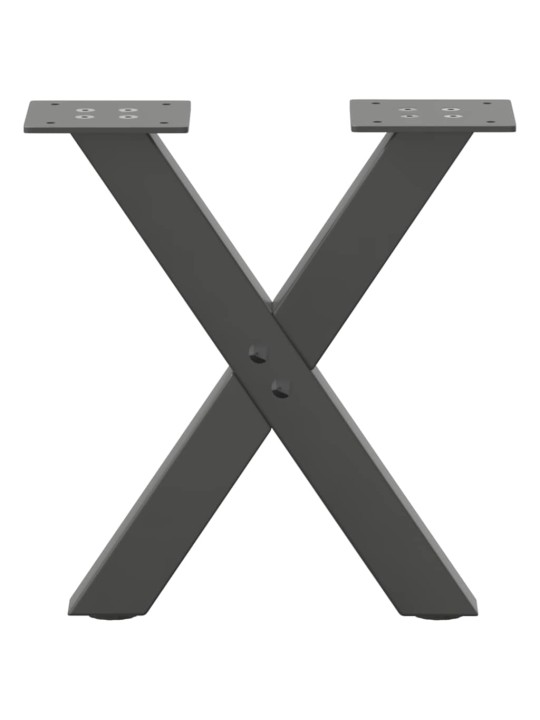 Sohvapöydän jalat x-muotoiset 2 kpl antrasiitti 40x(30-31) cm teräs