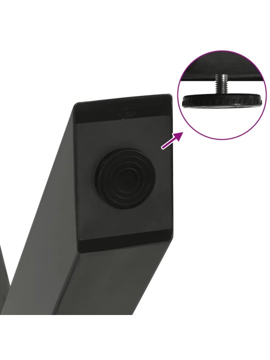 Sohvapöydän jalat x-muotoiset 2 kpl antrasiitti 40x(30-31) cm teräs