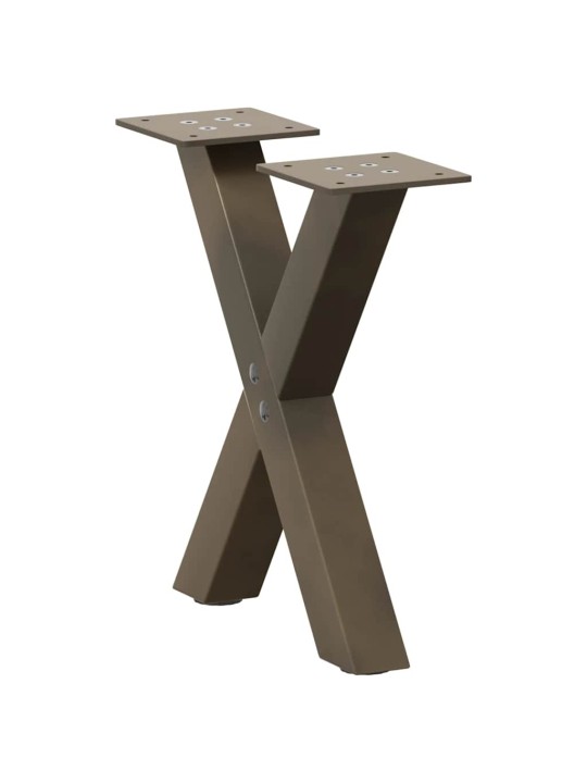 Sohvapöydän jalat x-muotoiset 2 kpl luonnonvärinen teräs 40x(30-31) cm teräs