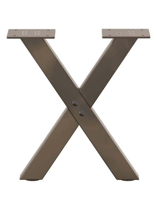 Sohvapöydän jalat x-muotoiset 2 kpl luonnonvärinen teräs 40x(30-31) cm teräs
