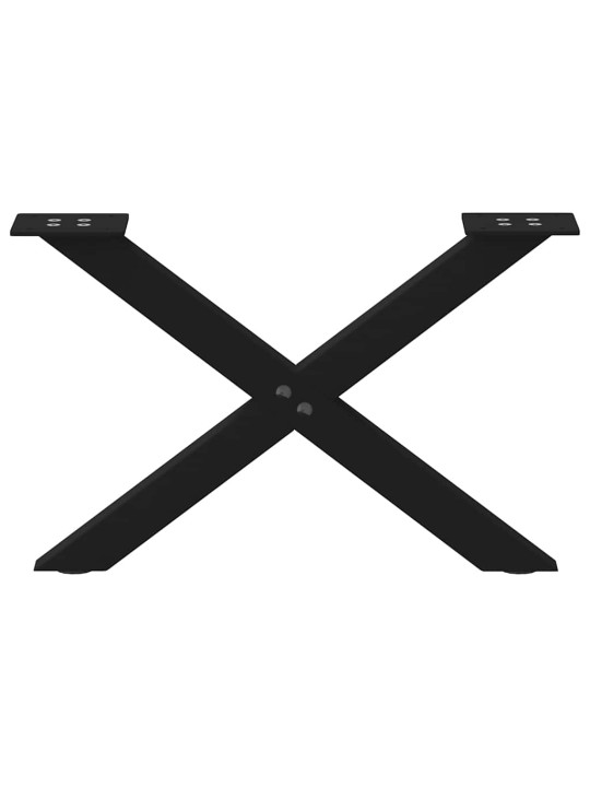 Sohvapöydän jalat x-muotoiset 2 kpl musta 50x(30-31) cm teräs