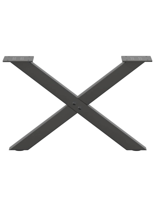 Sohvapöydän jalat x-muotoiset 2 kpl antrasiitti 50x(30-31) cm teräs