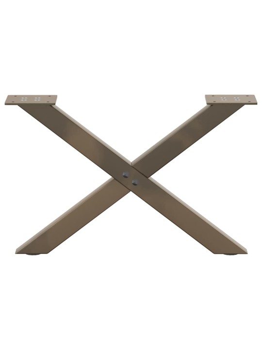 Sohvapöydän jalat x-muotoiset 2 kpl luonnonvärinen teräs 50x(30-31) cm teräs