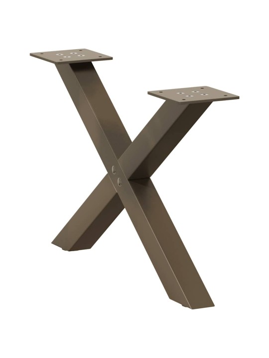 Sohvapöydän jalat x-muotoiset 2 kpl luonnonvärinen teräs 50x(30-31) cm teräs