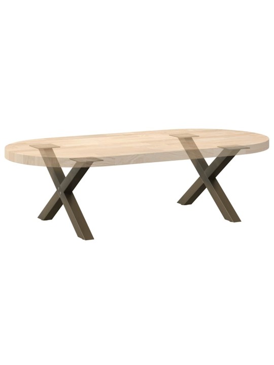 Sohvapöydän jalat x-muotoiset 2 kpl luonnonvärinen teräs 50x(30-31) cm teräs