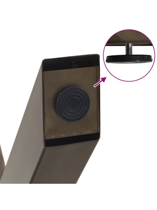 Sohvapöydän jalat x-muotoiset 2 kpl luonnonvärinen teräs 50x(30-31) cm teräs