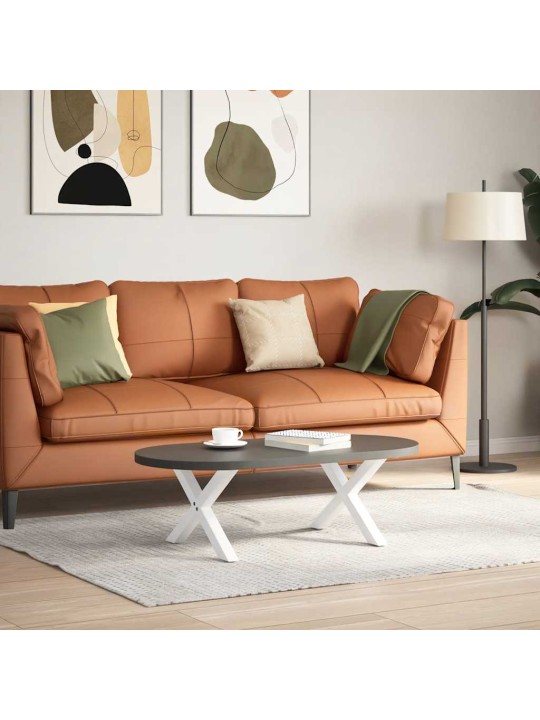 Sohvapöydän jalat x-muotoiset 2 kpl valkoinen 60x(30-31) cm teräs