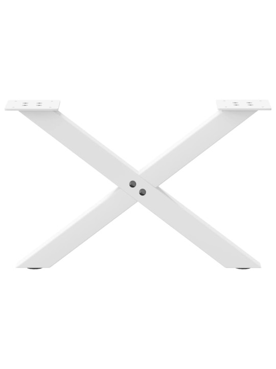 Sohvapöydän jalat x-muotoiset 2 kpl valkoinen 60x(30-31) cm teräs