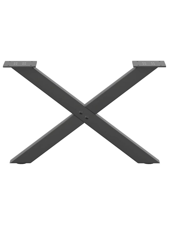Sohvapöydän jalat x-muotoiset 2 kpl antrasiitti 60x(30-31) cm teräs