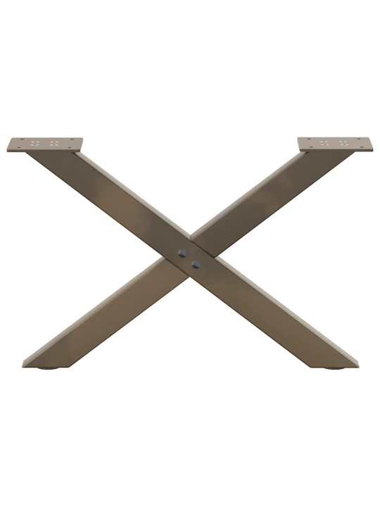 Sohvapöydän jalat x-muotoiset 2 kpl luonnonvärinen teräs 60x(30-31) cm teräs