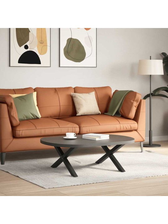 Sohvapöydän jalat x-muotoiset 2 kpl musta 70x(30-31) cm teräs