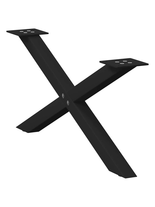 Sohvapöydän jalat x-muotoiset 2 kpl musta 70x(30-31) cm teräs
