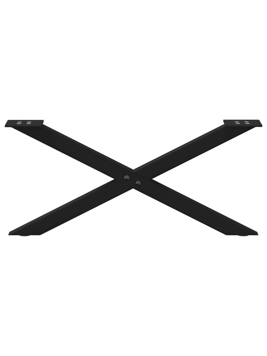 Sohvapöydän jalat x-muotoiset 2 kpl musta 70x(30-31) cm teräs