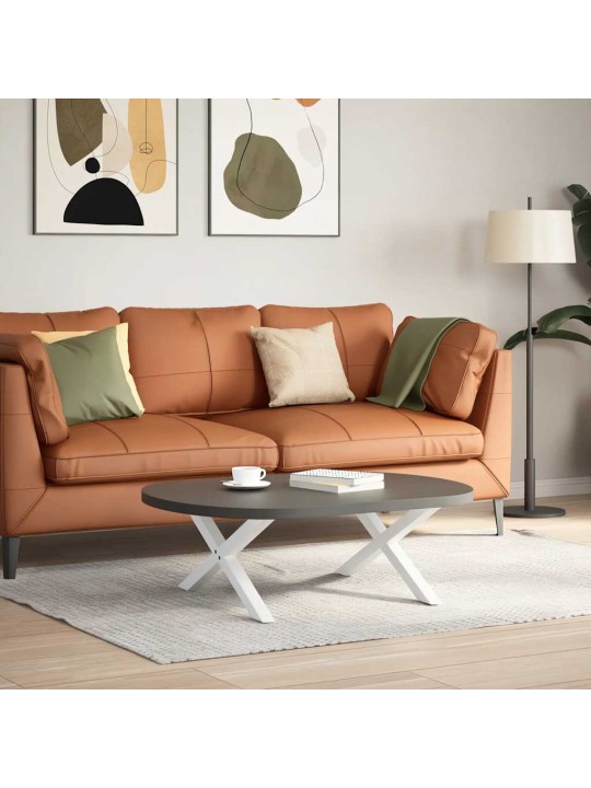 Sohvapöydän jalat x-muotoiset 2 kpl valkoinen 70x(30-31) cm teräs