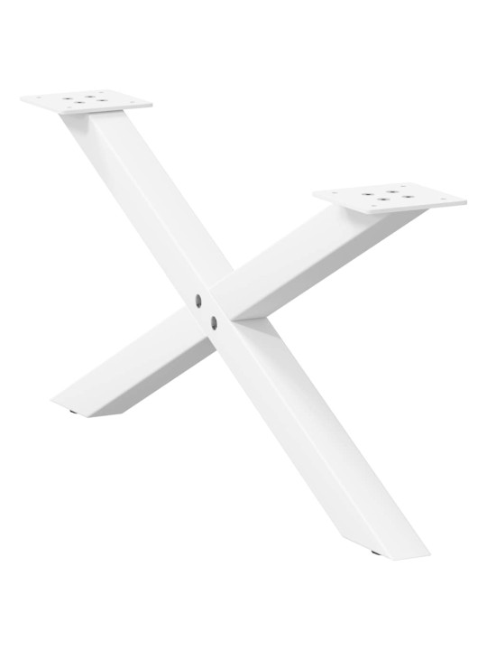 Sohvapöydän jalat x-muotoiset 2 kpl valkoinen 70x(30-31) cm teräs