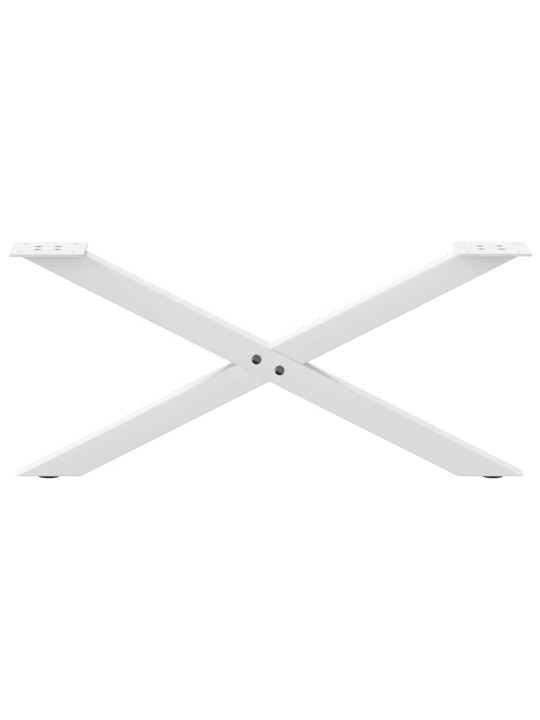 Sohvapöydän jalat x-muotoiset 2 kpl valkoinen 70x(30-31) cm teräs