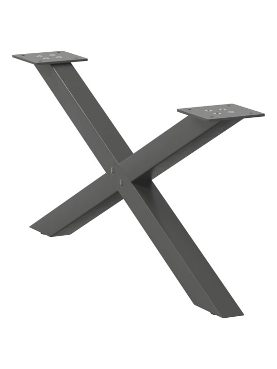 Sohvapöydän jalat x-muotoiset 2 kpl antrasiitti 70x(30-31) cm teräs