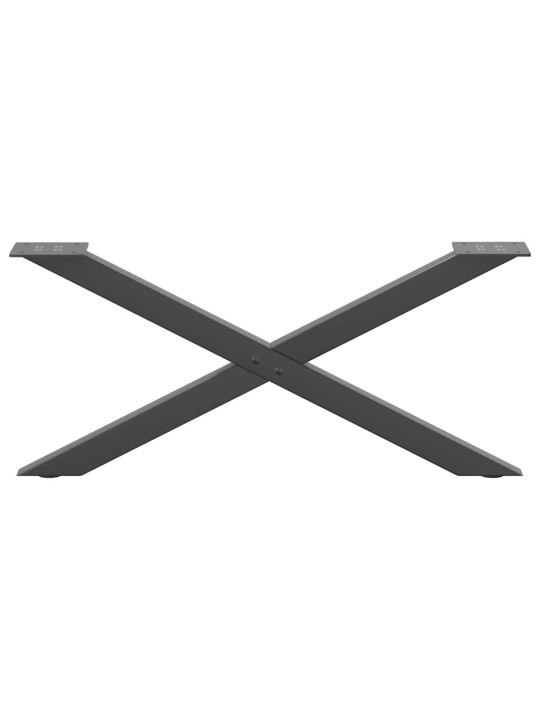 Sohvapöydän jalat x-muotoiset 2 kpl antrasiitti 70x(30-31) cm teräs