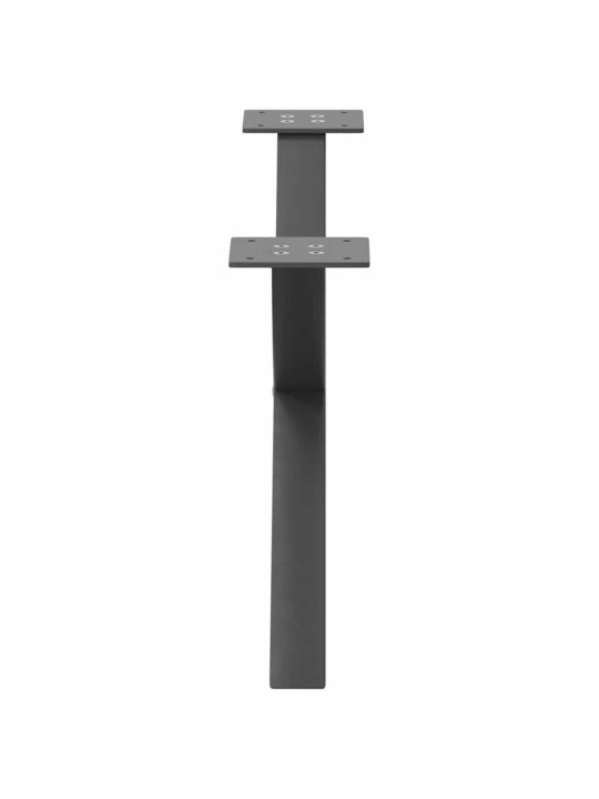 Sohvapöydän jalat x-muotoiset 2 kpl antrasiitti 70x(30-31) cm teräs