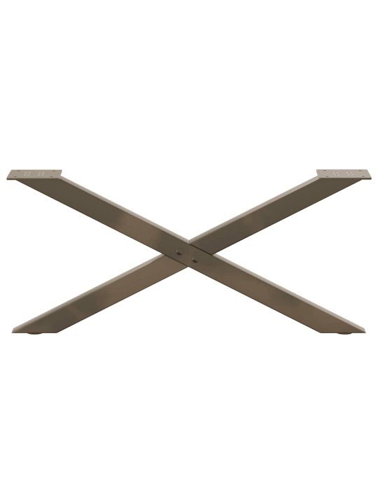 Sohvapöydän jalat x-muotoiset 2 kpl luonnonvärinen teräs 70x(30-31) cm teräs