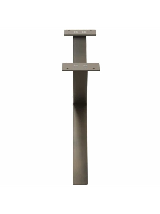 Sohvapöydän jalat x-muotoiset 2 kpl luonnonvärinen teräs 70x(30-31) cm teräs