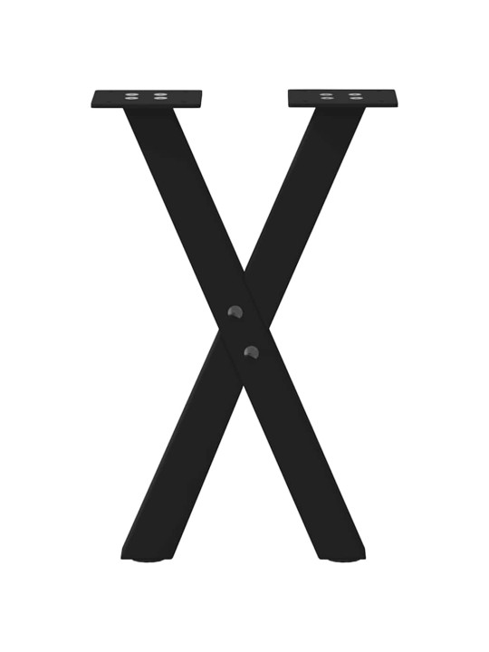 Sohvapöydän jalat x-muotoiset 2 kpl musta 28x(42-43) cm teräs