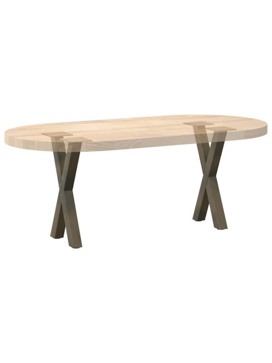 Sohvapöydän jalat x-muotoiset 2 kpl luonnonvärinen teräs 28x(42-43) cm teräs