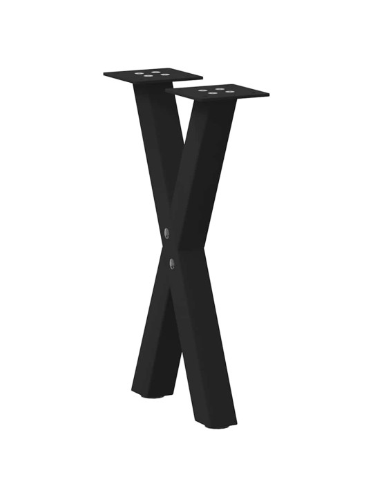 Sohvapöydän jalat x-muotoiset 2 kpl musta 38x(42-43) cm teräs