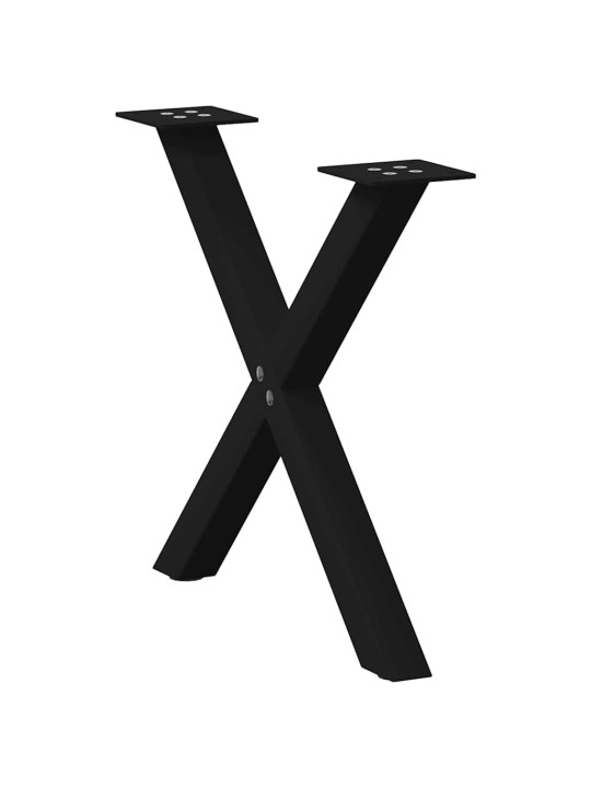 Sohvapöydän jalat x-muotoiset 2 kpl musta 38x(42-43) cm teräs