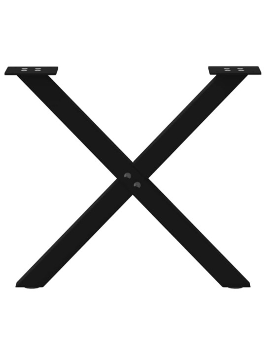Sohvapöydän jalat x-muotoiset 2 kpl musta 38x(42-43) cm teräs