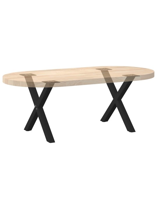 Sohvapöydän jalat x-muotoiset 2 kpl musta 38x(42-43) cm teräs