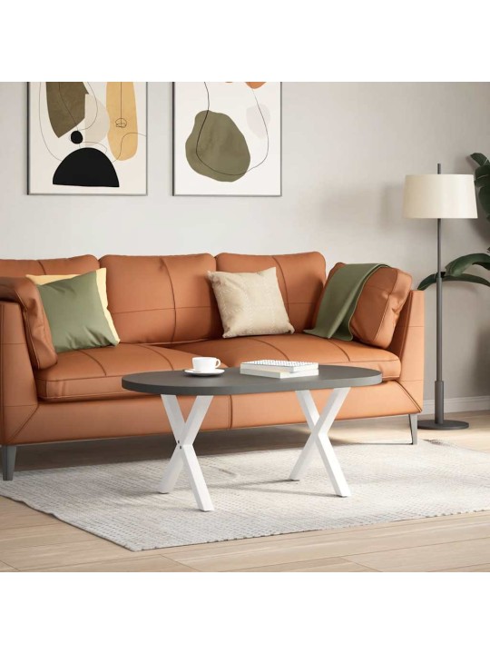 Sohvapöydän jalat x-muotoiset 2 kpl valkoinen 60x(42-43) cm teräs