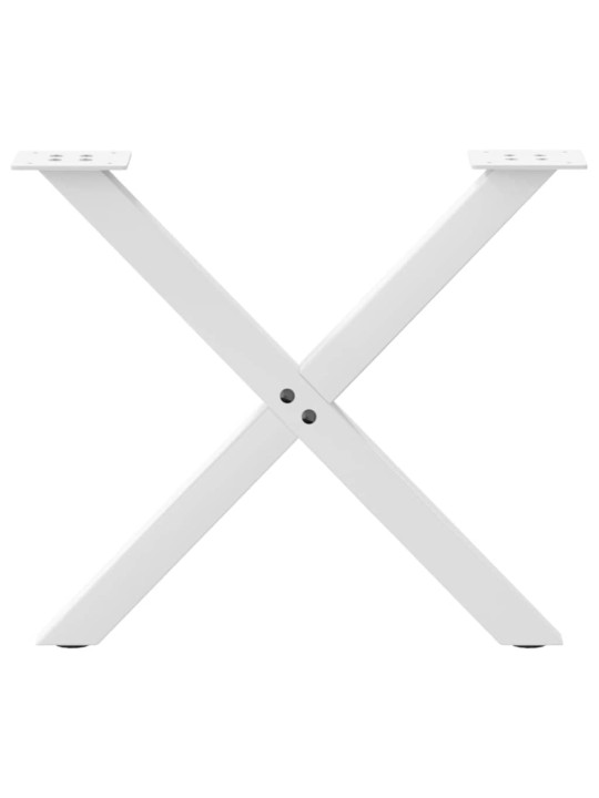 Sohvapöydän jalat x-muotoiset 2 kpl valkoinen 60x(42-43) cm teräs