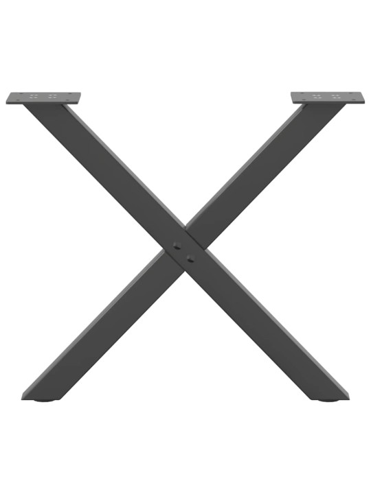 Sohvapöydän jalat x-muotoiset 2 kpl antrasiitti 60x(42-43) cm teräs