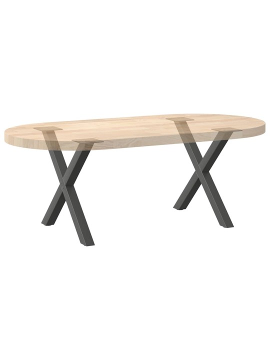 Sohvapöydän jalat x-muotoiset 2 kpl antrasiitti 60x(42-43) cm teräs