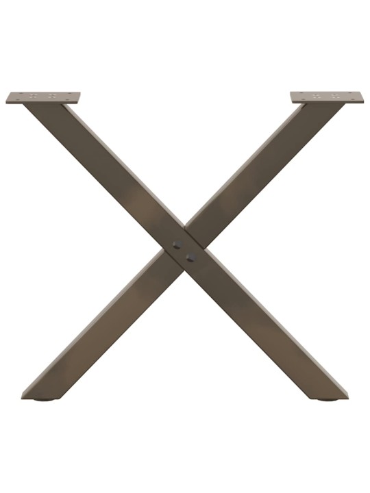 Sohvapöydän jalat x-muotoiset 2 kpl luonnonvärinen teräs 60x(42-43) cm teräs