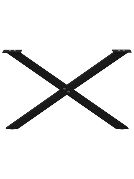 Sohvapöydän jalat x-muotoiset 2 kpl musta 70x(42-43) cm teräs