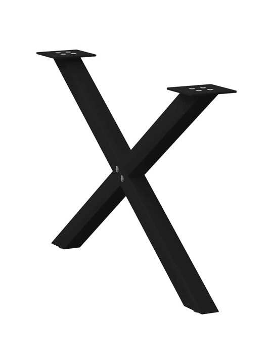 Sohvapöydän jalat x-muotoiset 2 kpl musta 70x(42-43) cm teräs