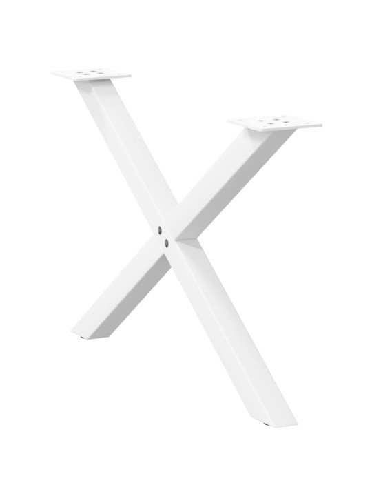 Sohvapöydän jalat x-muotoiset 2 kpl valkoinen 70x(42-43) cm teräs