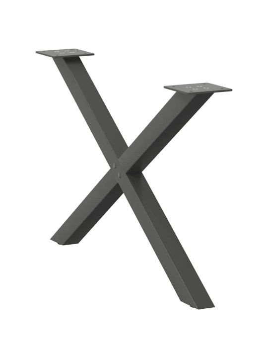 Sohvapöydän jalat x-muotoiset 2 kpl antrasiitti 70x(42-43) cm teräs