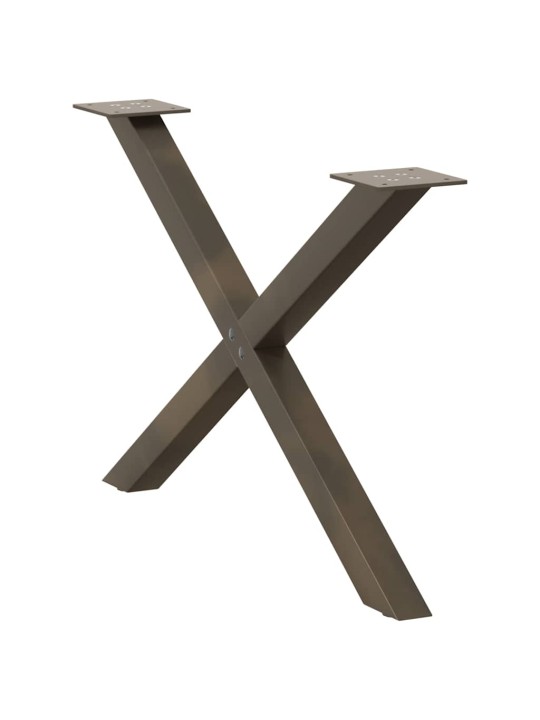 Sohvapöydän jalat x-muotoiset 2 kpl luonnonvärinen teräs 70x(42-43) cm teräs