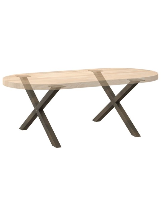 Sohvapöydän jalat x-muotoiset 2 kpl luonnonvärinen teräs 70x(42-43) cm teräs
