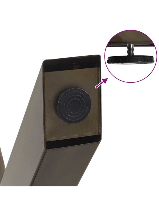 Sohvapöydän jalat x-muotoiset 2 kpl luonnonvärinen teräs 70x(42-43) cm teräs