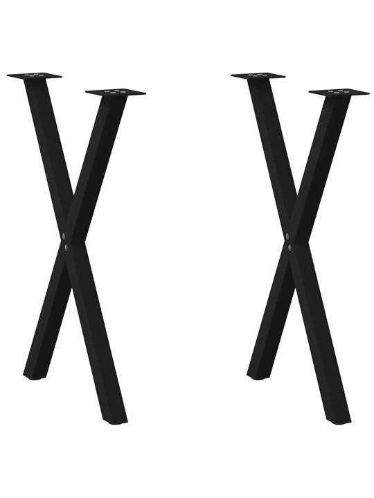 Ruokapöydän jalat x-muotoiset 2 kpl musta 50x(72-73) cm teräs