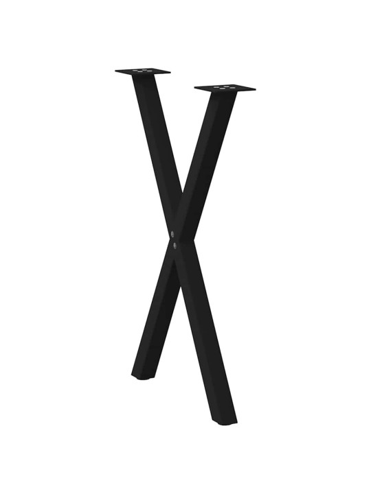 Ruokapöydän jalat x-muotoiset 2 kpl musta 50x(72-73) cm teräs